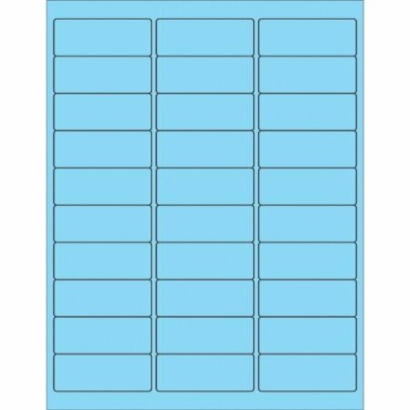 BSC PREFERRED 2 5/8 x 1'' Fluorescent Pastel Blue Rectangle Laser Labels, 3000PK S-5047BLU